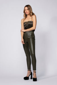 1 QTY NEW PANTALON EN CUIR STRETCH