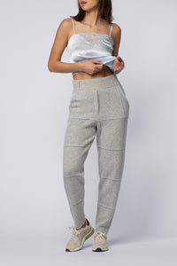 Baxi straight-leg checked trousers with lurex detail - Grey