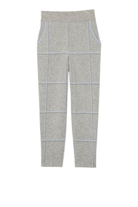 Baxi straight-leg checked trousers with lurex detail - Grey