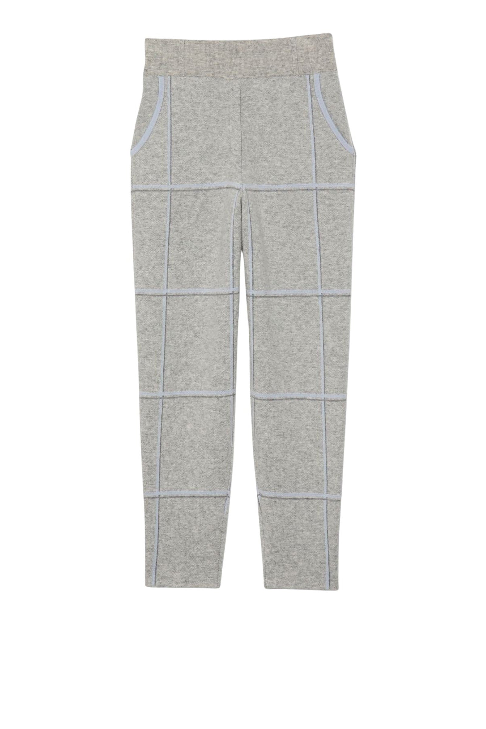 Baxi straight-leg checked trousers with lurex detail - Grey