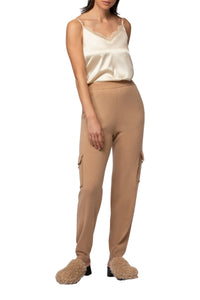 Pantalon Berna en laine et cachemire style jogging - Camel