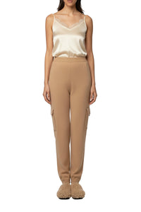 Pantalon Berna en laine et cachemire style jogging - Camel