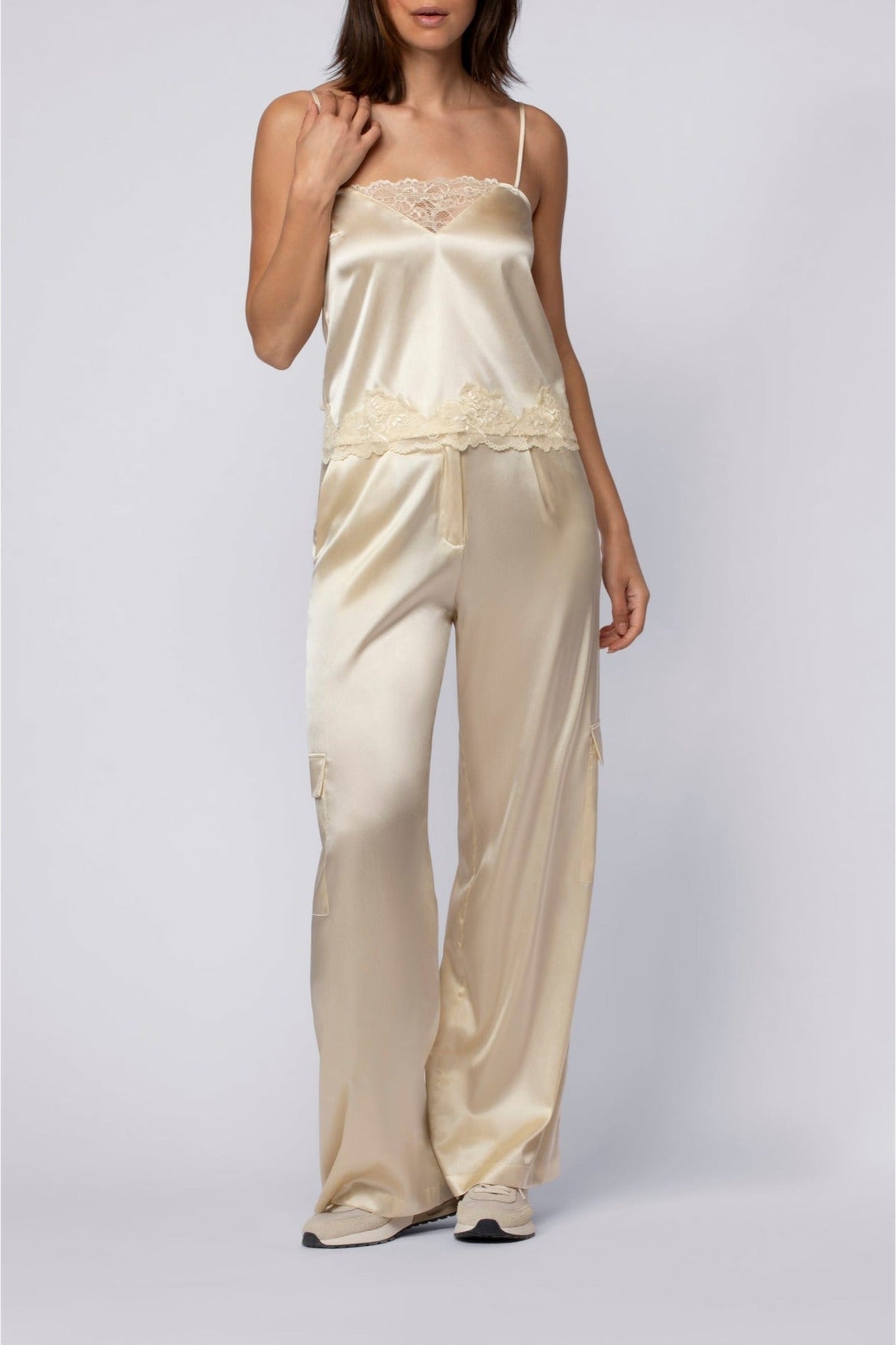Bilale stretch silk cargo trousers - Ble