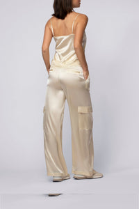 Bilale stretch silk cargo trousers - Ble