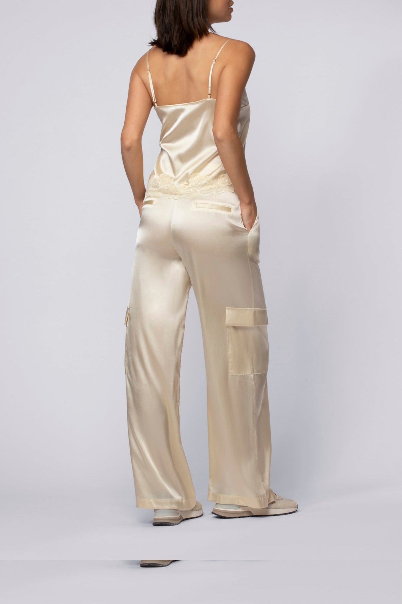 Bilale stretch silk cargo trousers - Ble