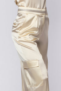 Bilale stretch silk cargo trousers - Ble