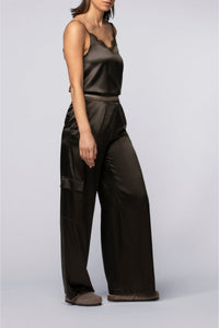 Pantalon Bilale en soie stretch style cargo - Thym
