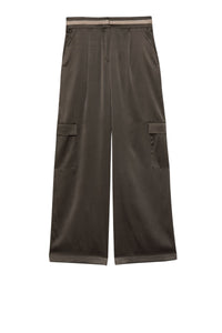 Pantalon Bilale en soie stretch style cargo - Thym