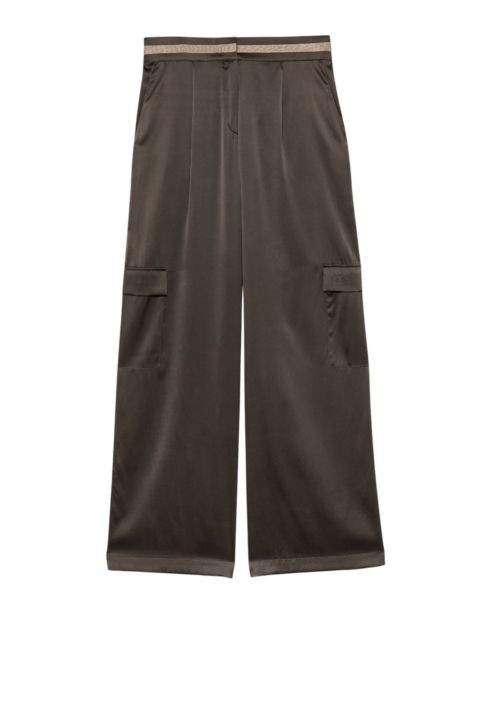Pantalon Bilale en soie stretch style cargo - Thym