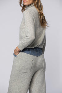 Pantalon Bina ample en maille et denim - Grey