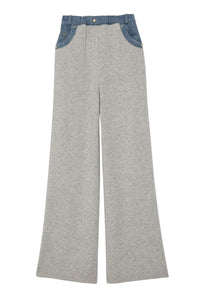 Pantalon Bina ample en maille et denim - Grey
