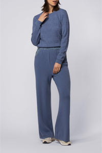 Loose-fitting knitted and denim Bina trousers - Ocean