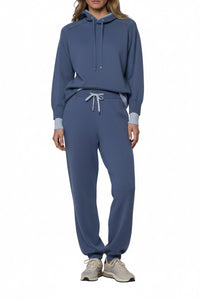 Bolo trousers in wool and cashmere, jogging style - Ocean