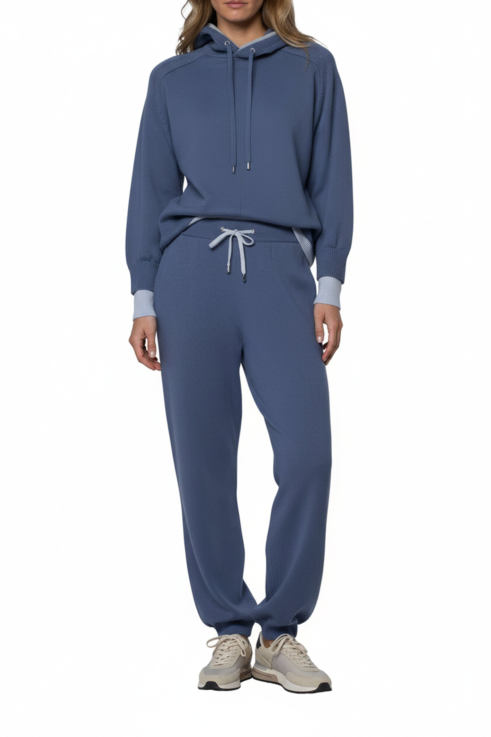 Bolo trousers in wool and cashmere, jogging style - Ocean