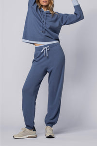 Bolo trousers in wool and cashmere, jogging style - Ocean