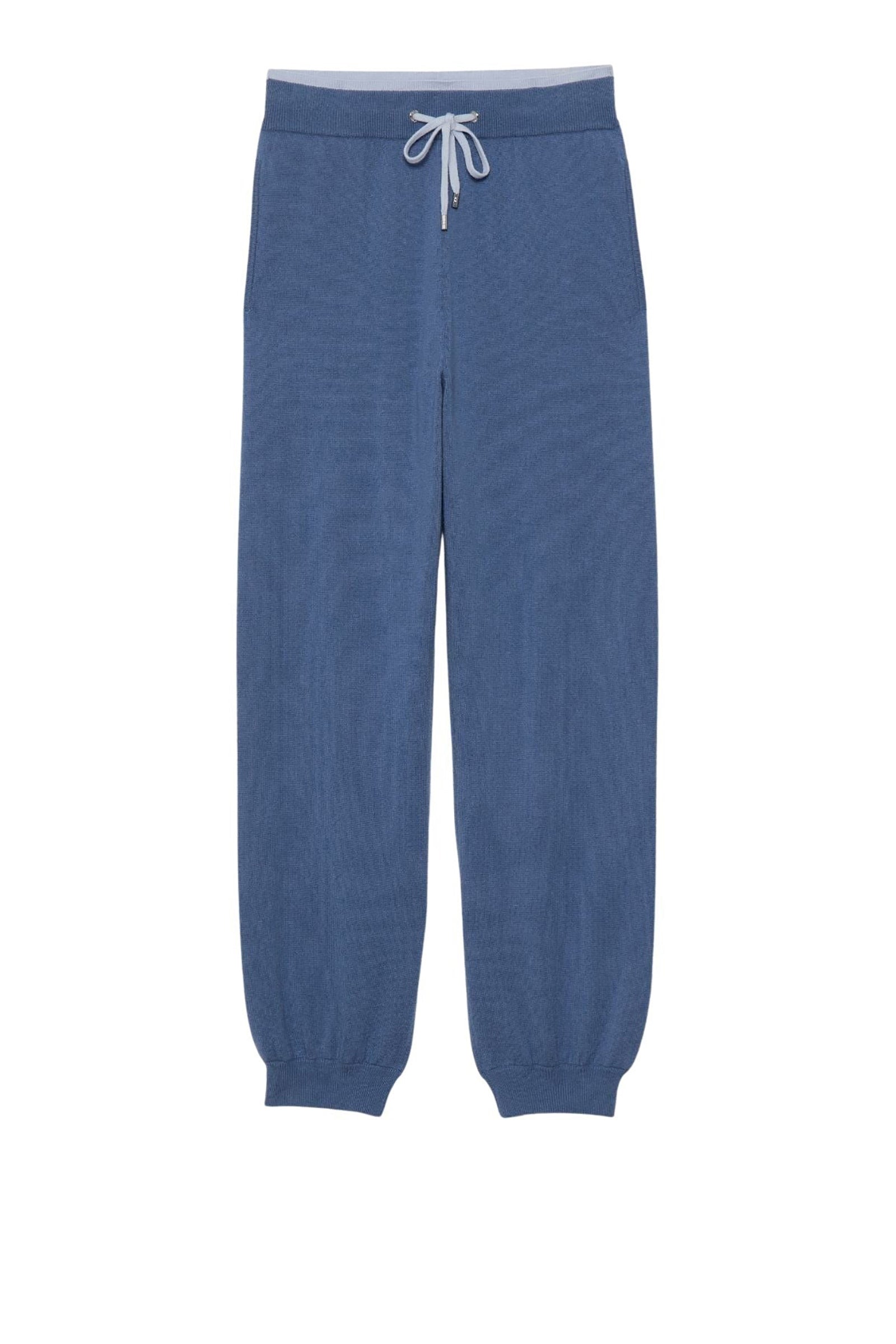 Bolo trousers in wool and cashmere, jogging style - Ocean