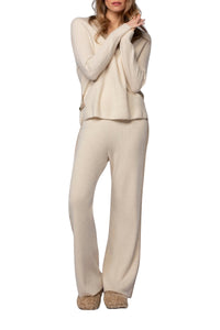 Straight-leg wool and cashmere Bully trousers with stripes - Beige