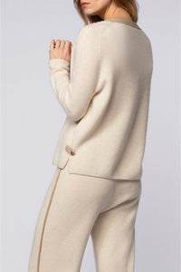 Straight-leg wool and cashmere Bully trousers with stripes - Beige