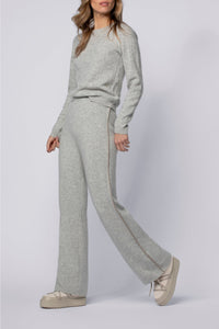 Straight-leg wool and cashmere Bully trousers with stripes - Grey