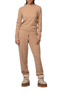 Byna jogging trousers in creative knitwear - Camel