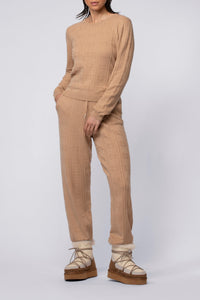 Byna jogging trousers in creative knitwear - Camel
