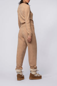 Byna jogging trousers in creative knitwear - Camel