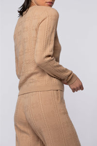 Byna jogging trousers in creative knitwear - Camel