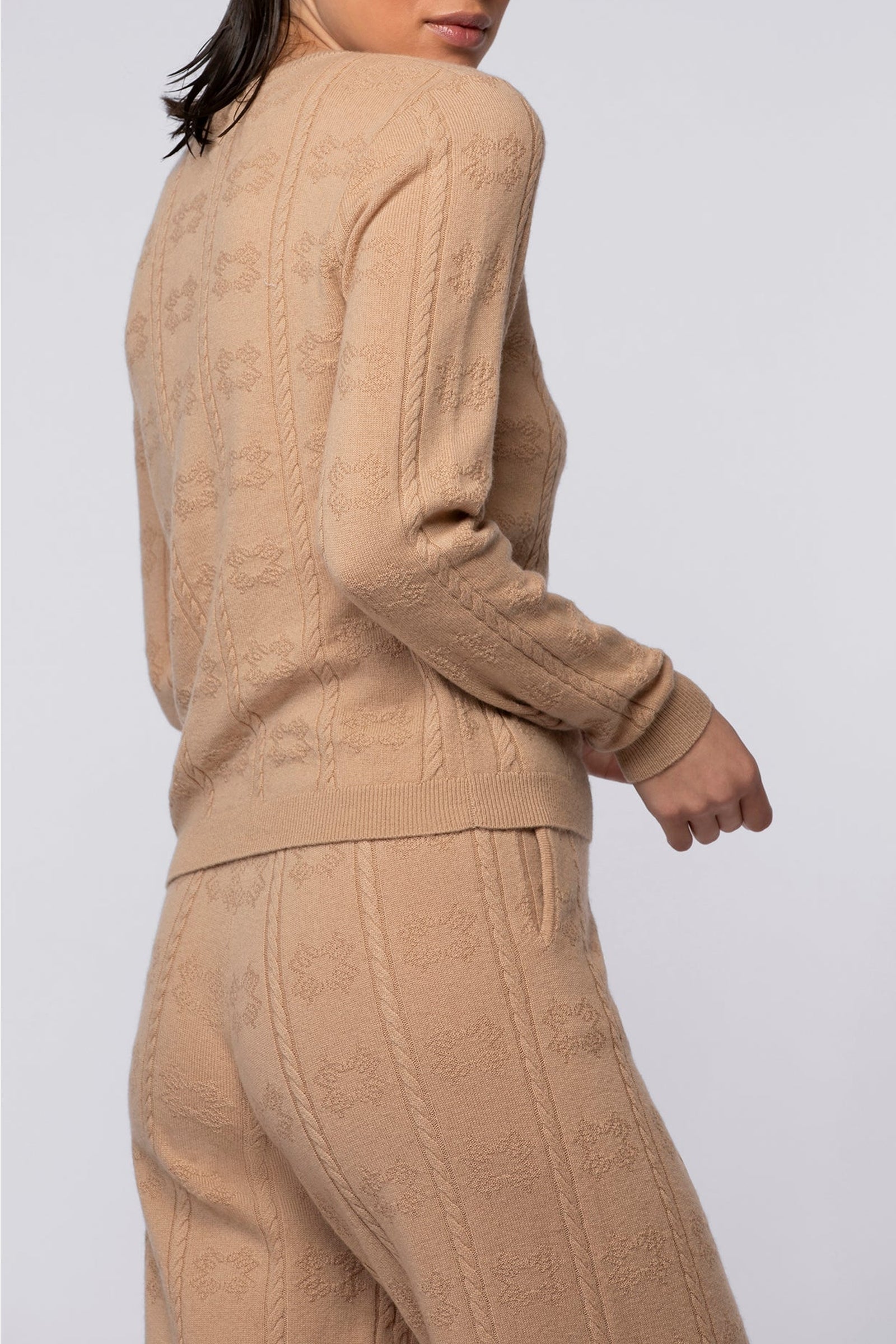 Byna jogging trousers in creative knitwear - Camel
