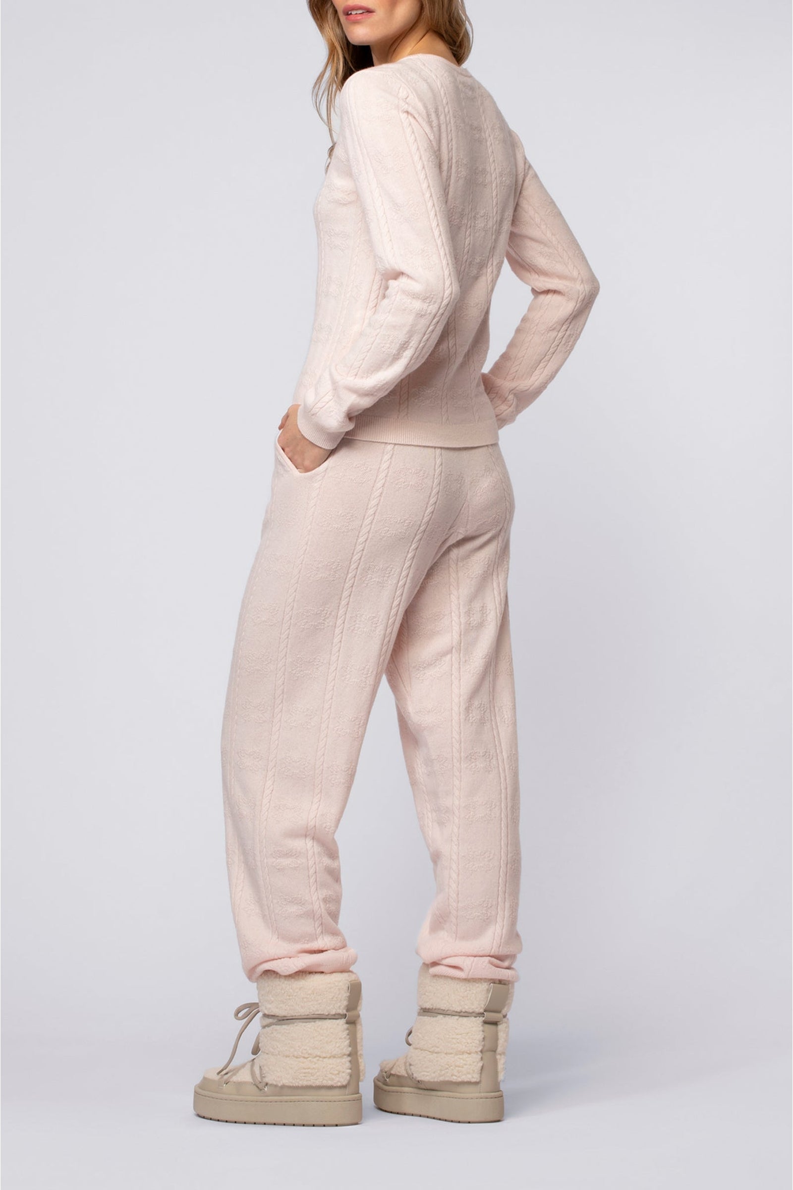 Byna jogging trousers in creative knitwear - Chamallow