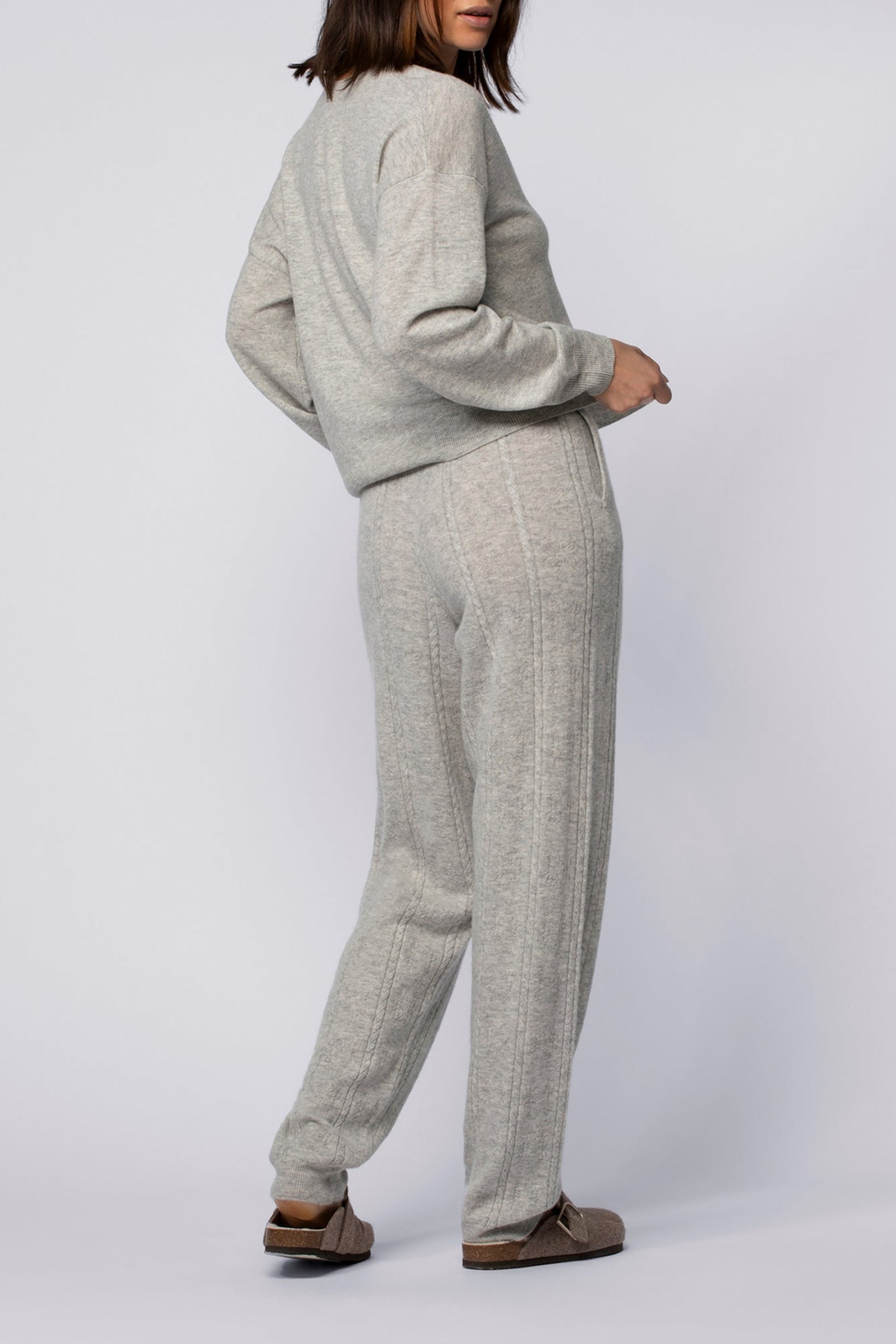 Byna jogging trousers in creative knitwear - Grey