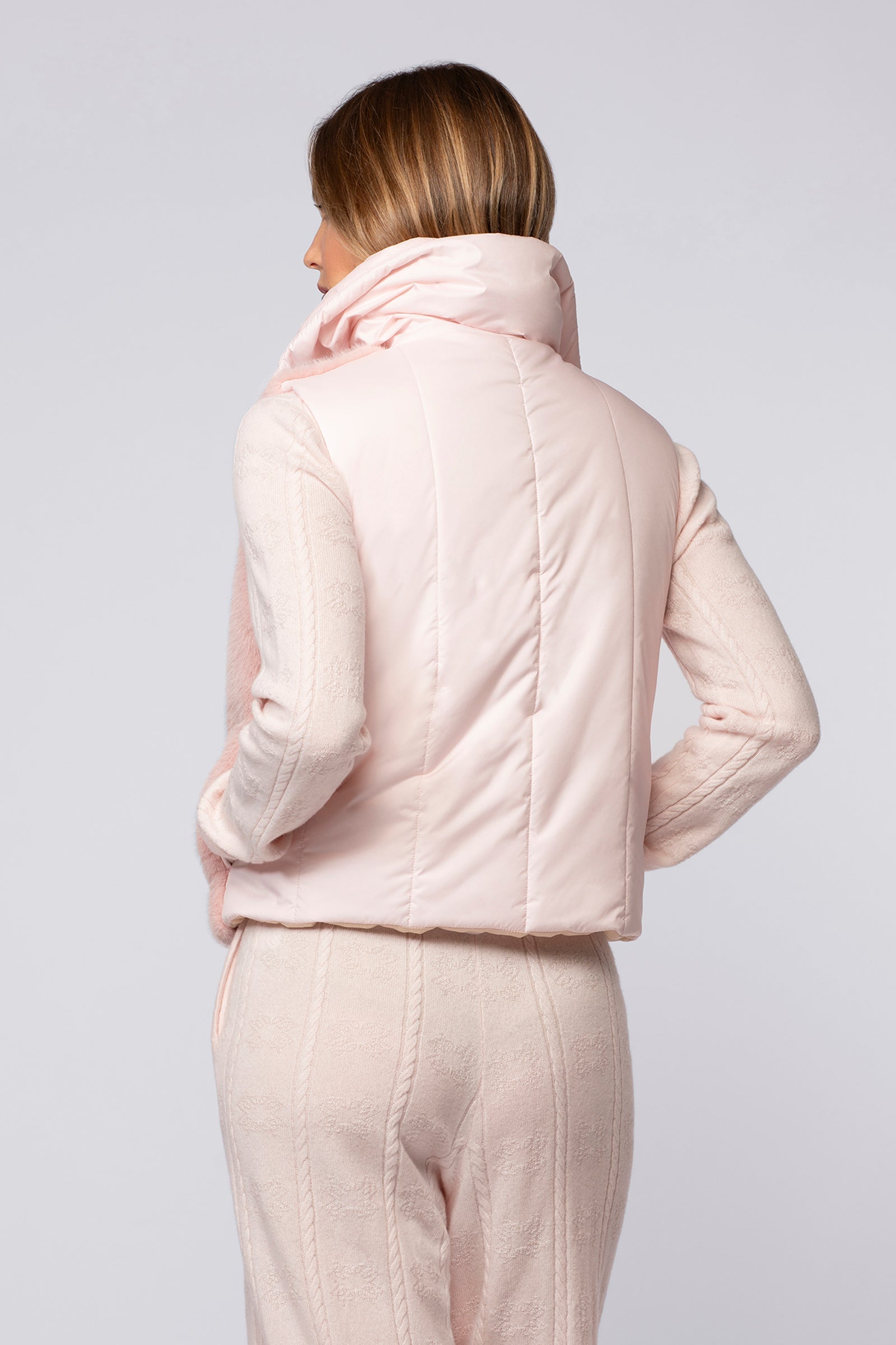 1 QTY NEW GILET IMITATION VISON ET TISSU