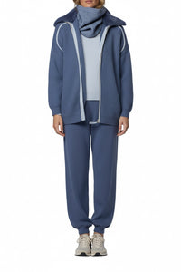 Grana wool and cashmere cardigan with collar - Ocean