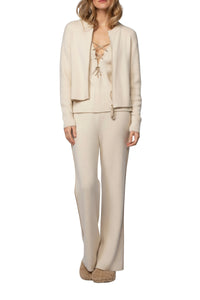 Gualba long-sleeved wool and cashmere cardigan - Beige