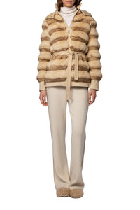 Malis short double-faced wool coat - Beige