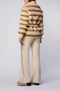 Malis short double-faced wool coat - Beige