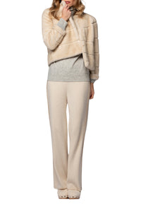 Short Maloa jacket in faux fur - Beige
