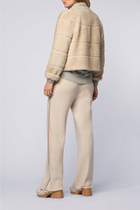 Short Maloa jacket in faux fur - Beige