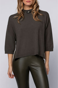 Palina wool and cashmere 3/4sleeve jumper - Thyme