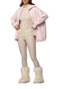 Parly loose-fitting long-sleeved cashmere cardigan - Chamallow