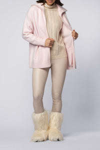 Parly loose-fitting long-sleeved cashmere cardigan - Chamallow