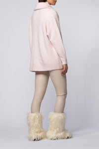 Parly loose-fitting long-sleeved cashmere cardigan - Chamallow