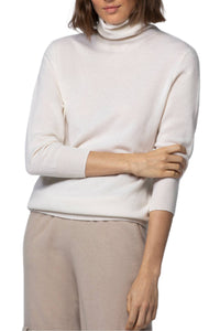 Passion cashmere turtleneck jumper - White