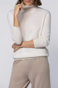Passion cashmere turtleneck jumper - White