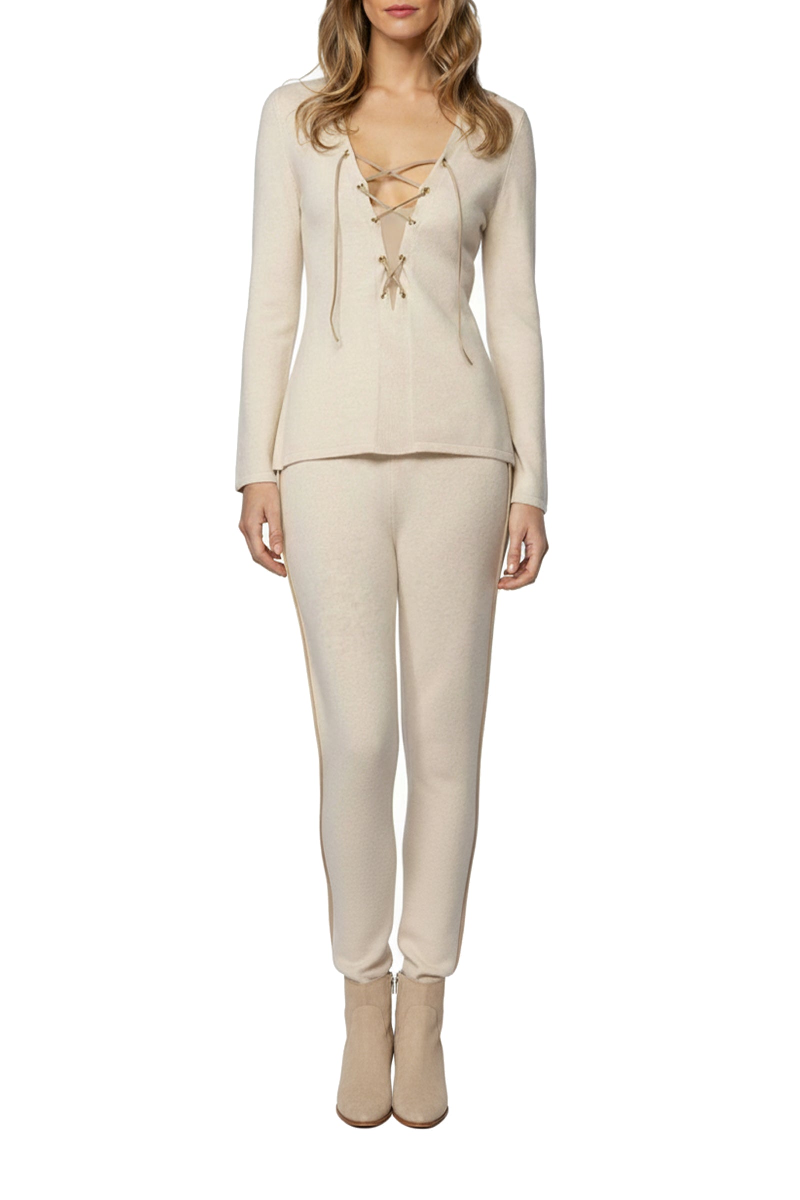 Pelma long-sleeved wool and cashmere jumper - Beige