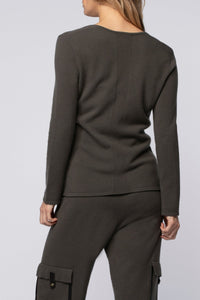 Pelma long-sleeved wool and cashmere jumper - Thyme