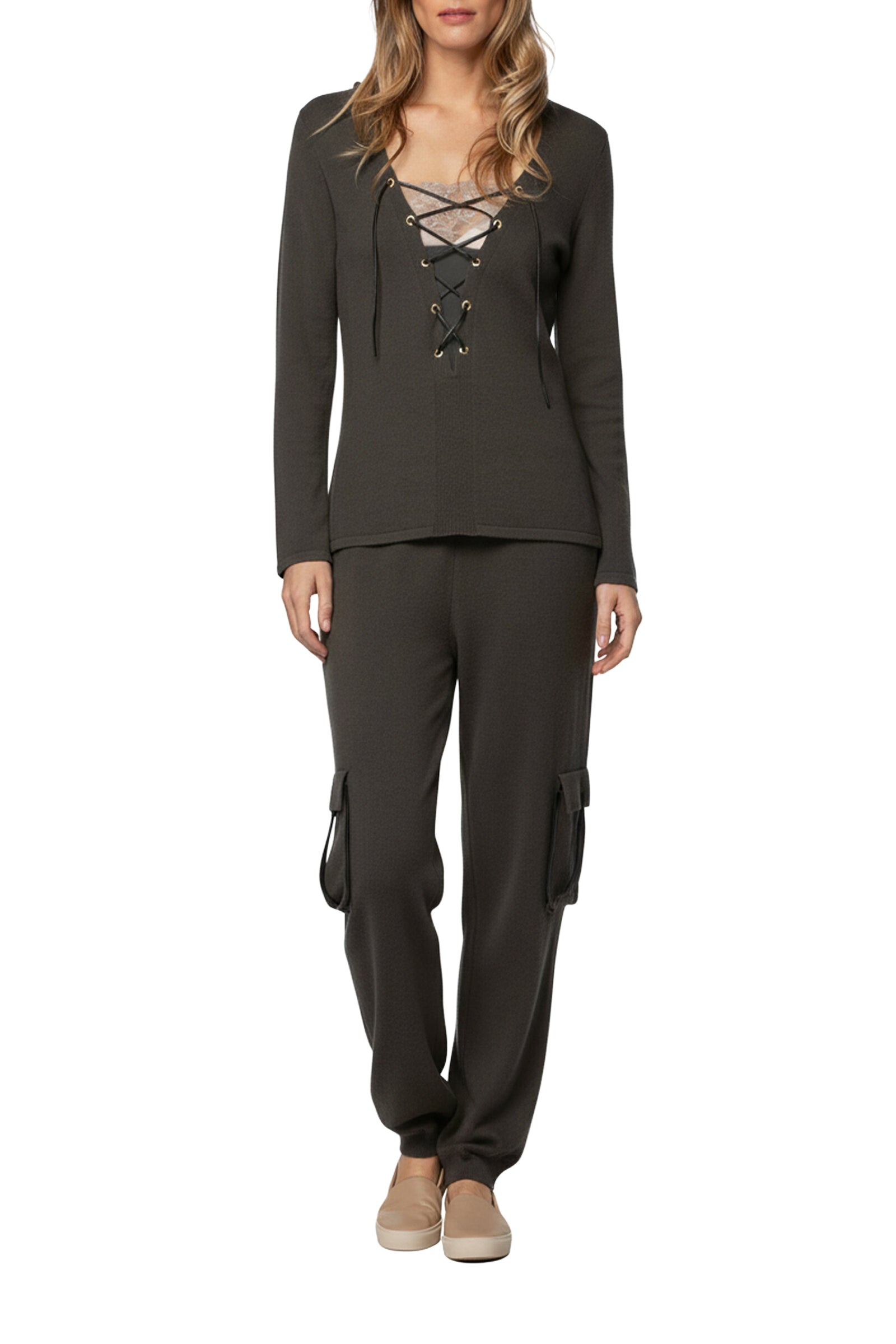 Pelma long-sleeved wool and cashmere jumper - Thyme