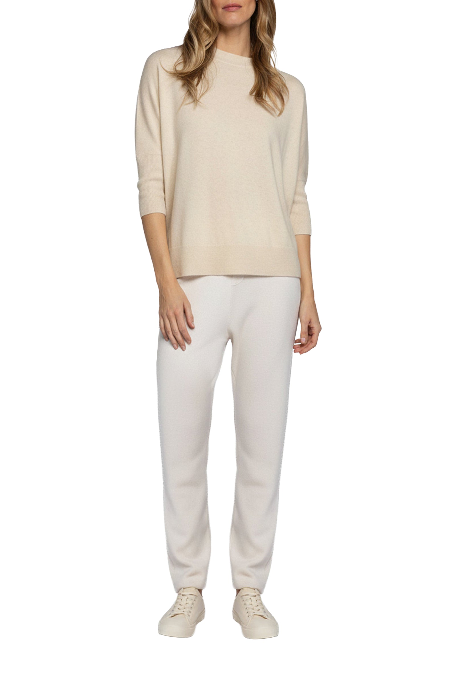 Piba 3/4s sleeves wool and cashmere jumper - Beige