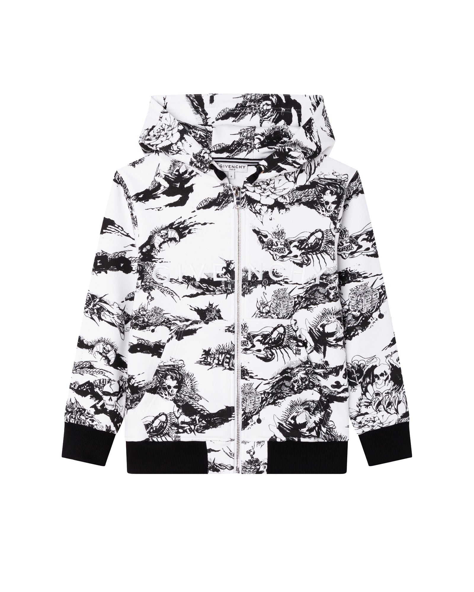 Cardigan en molleton - Blanc Noir