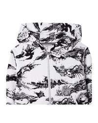 Cardigan en molleton - Blanc Noir