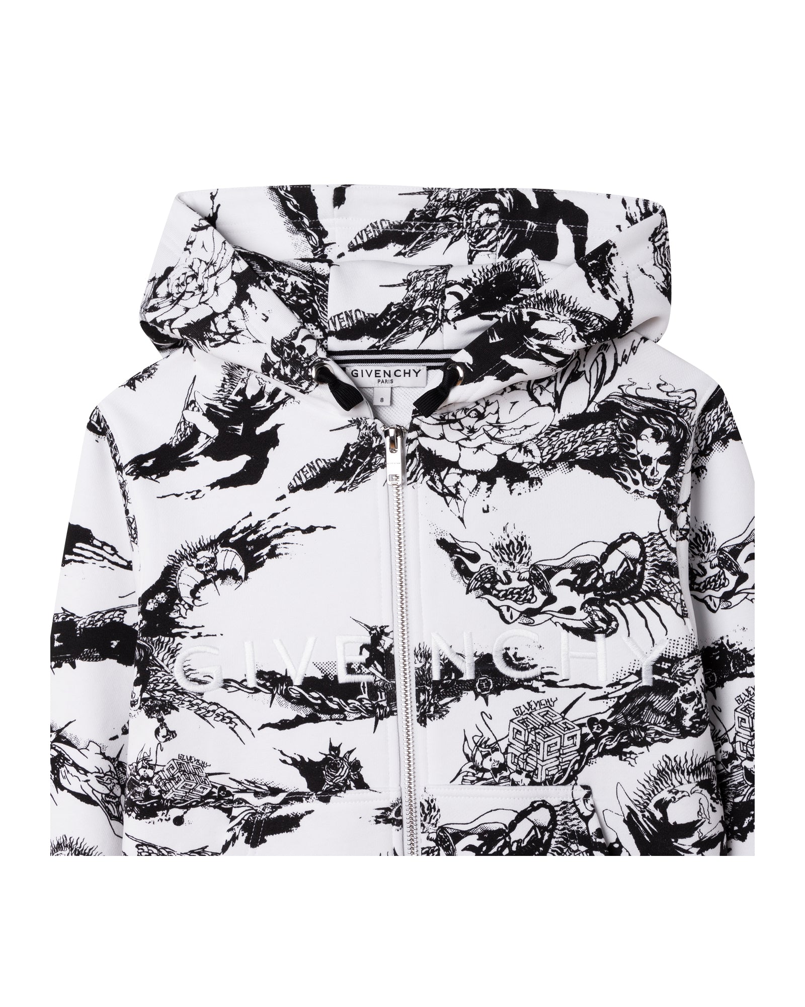 Cardigan en molleton - Blanc Noir
